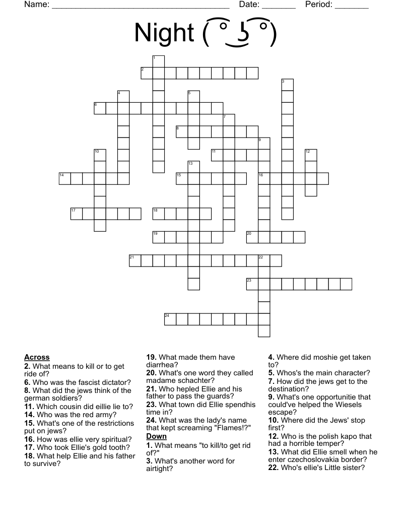 Night ( ͡° ͜ʖ ͡°) Crossword