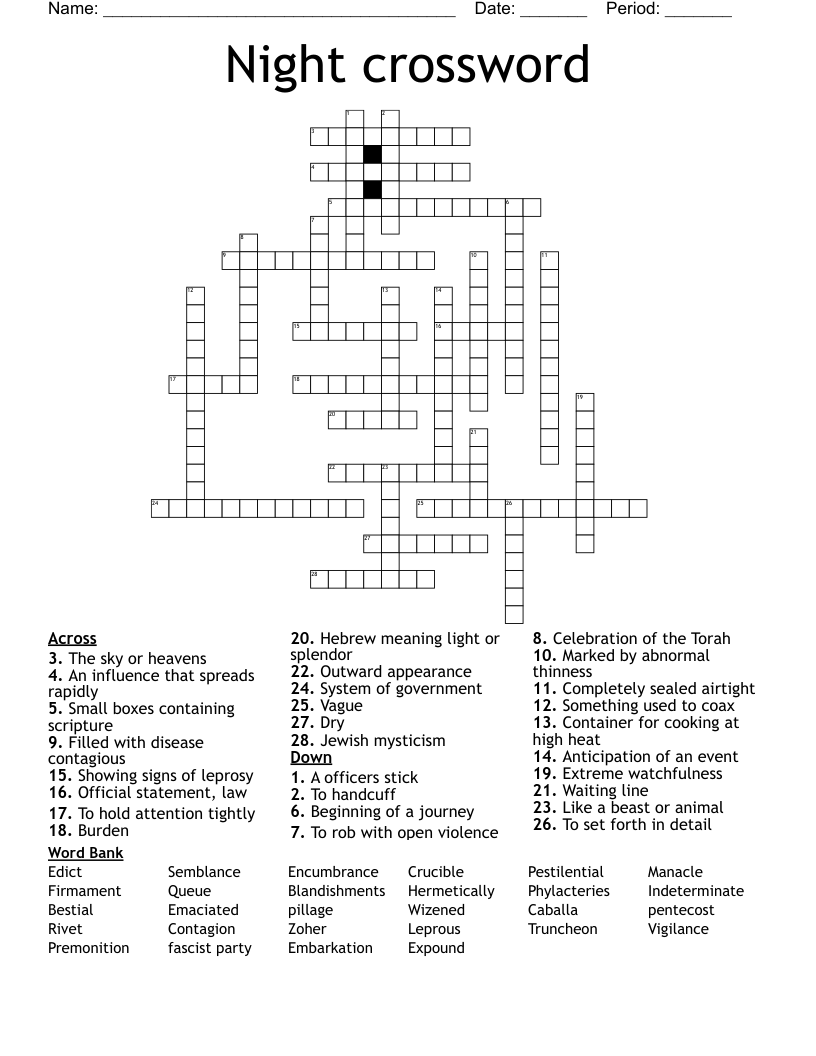Night crossword 