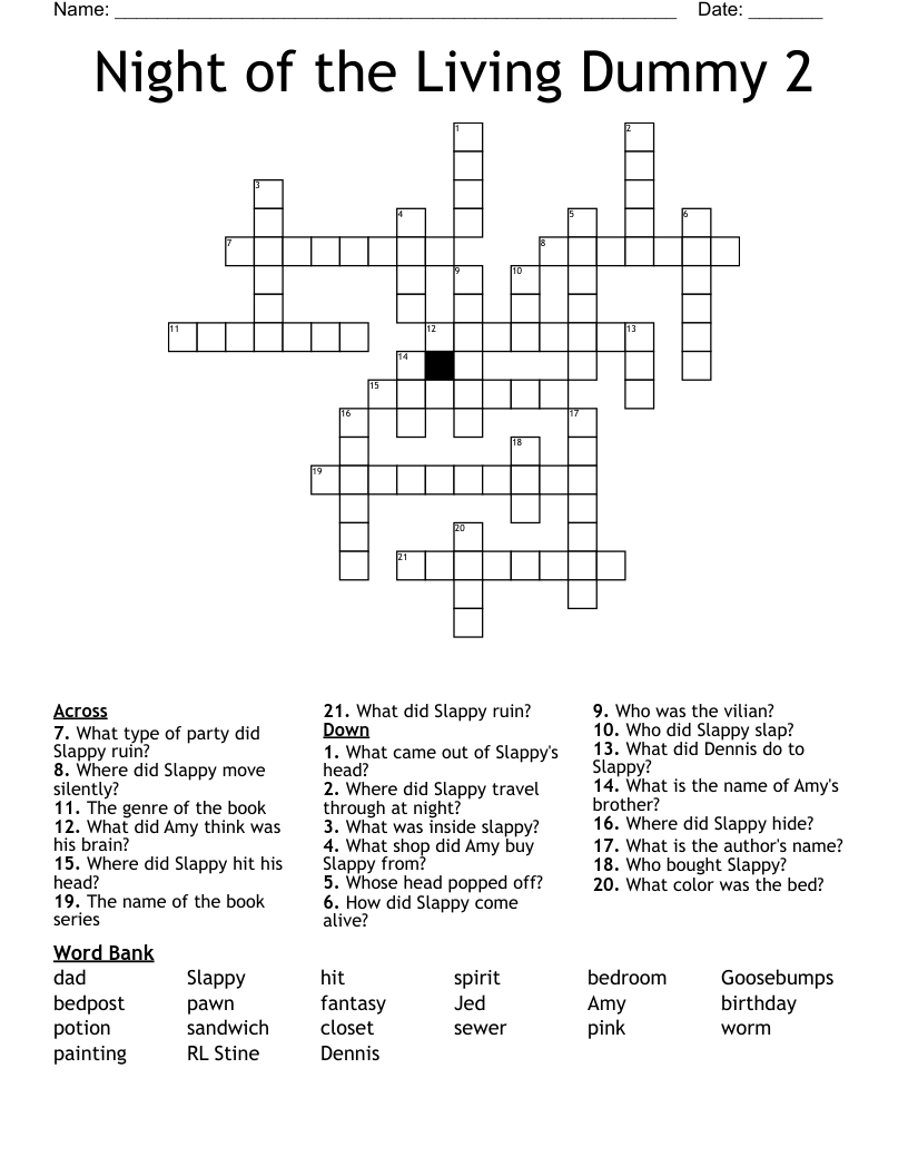 Night of the Living Dummy 2 Crossword