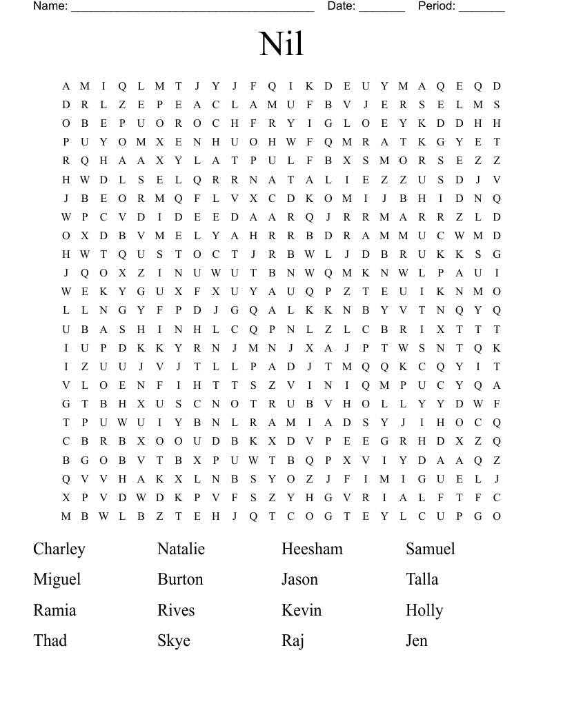 Nil Word Search