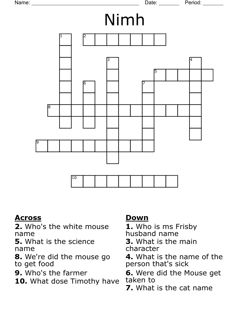 Nimh Crossword