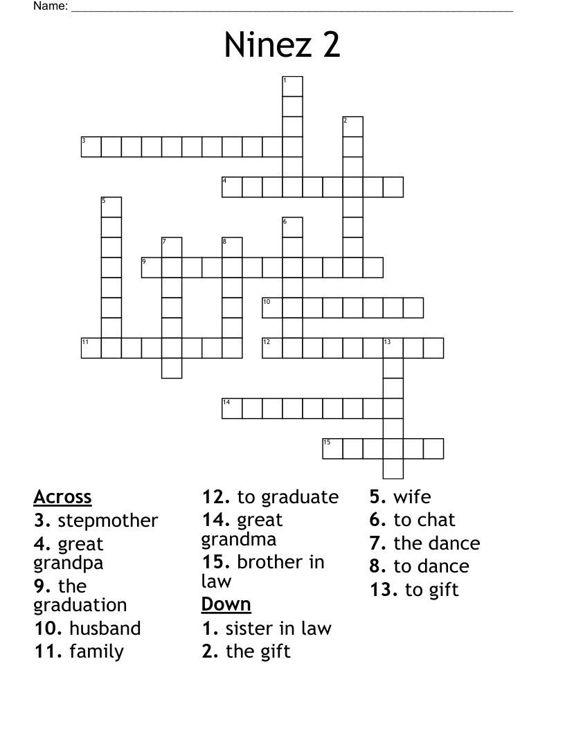 Ninez 2 Crossword