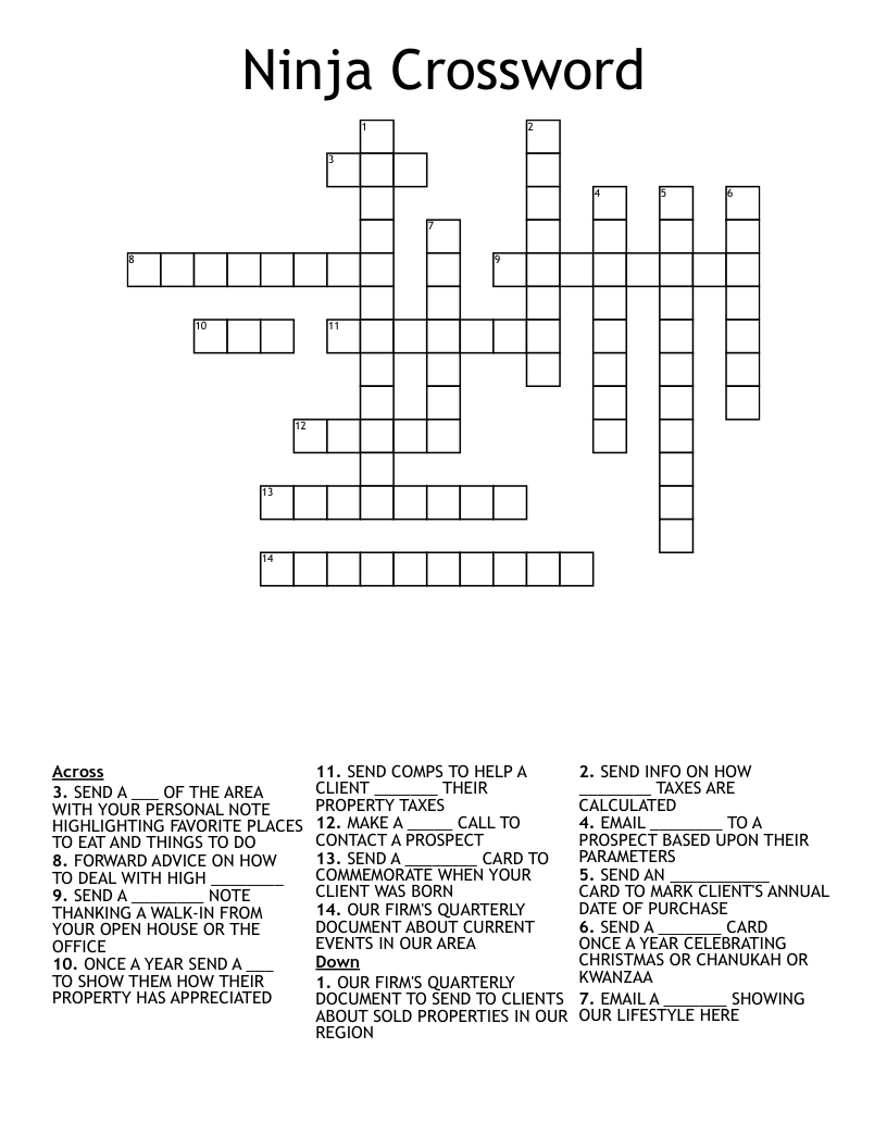 Ninja Crossword