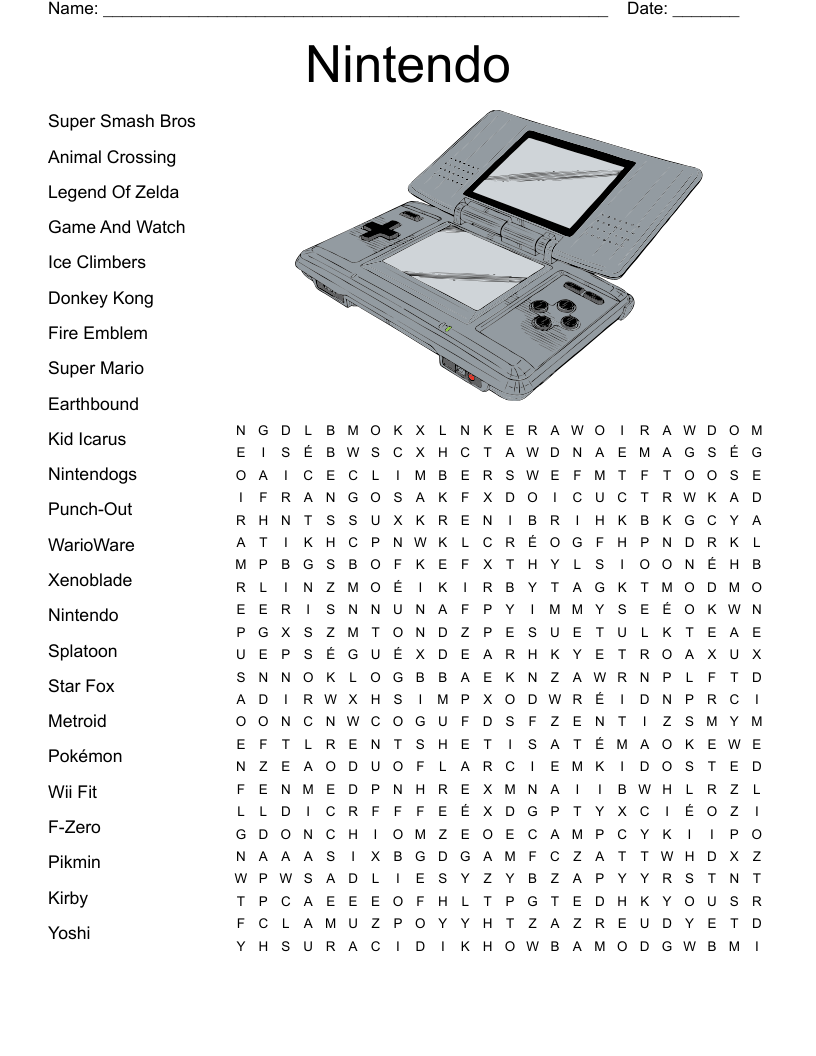 Nintendo Word Search