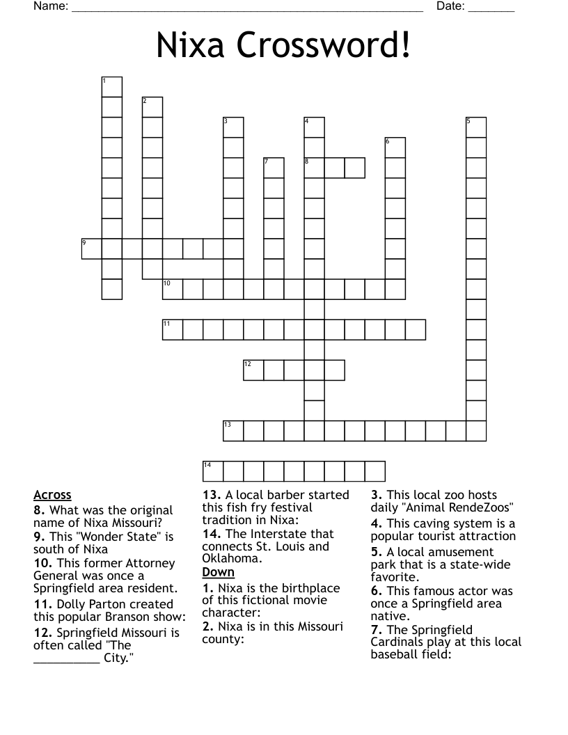 Nixa Crossword!