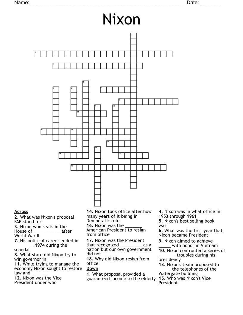 Nixon Crossword