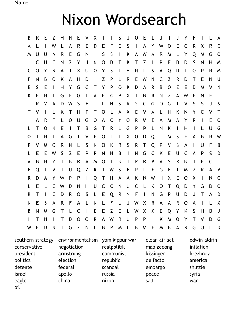 Nixon Wordsearch