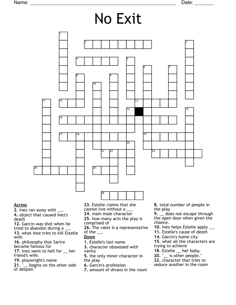 No Exit Crossword