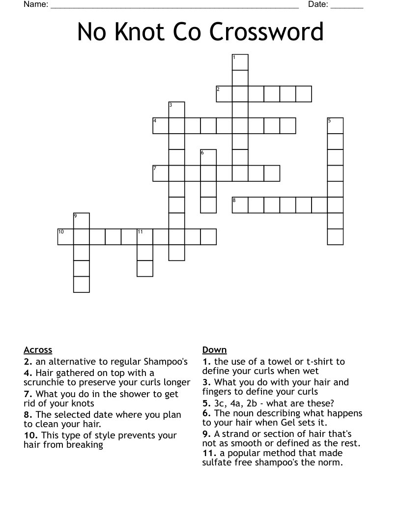 No Knot Co Crossword