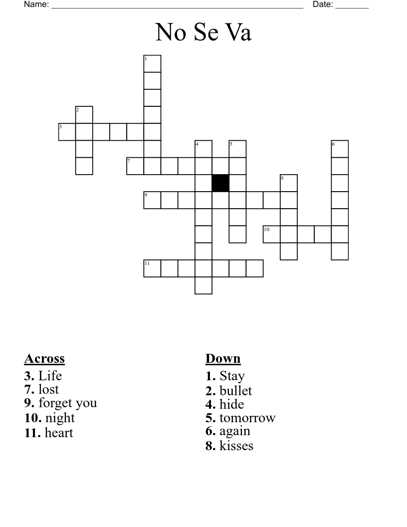 No Se Va Crossword