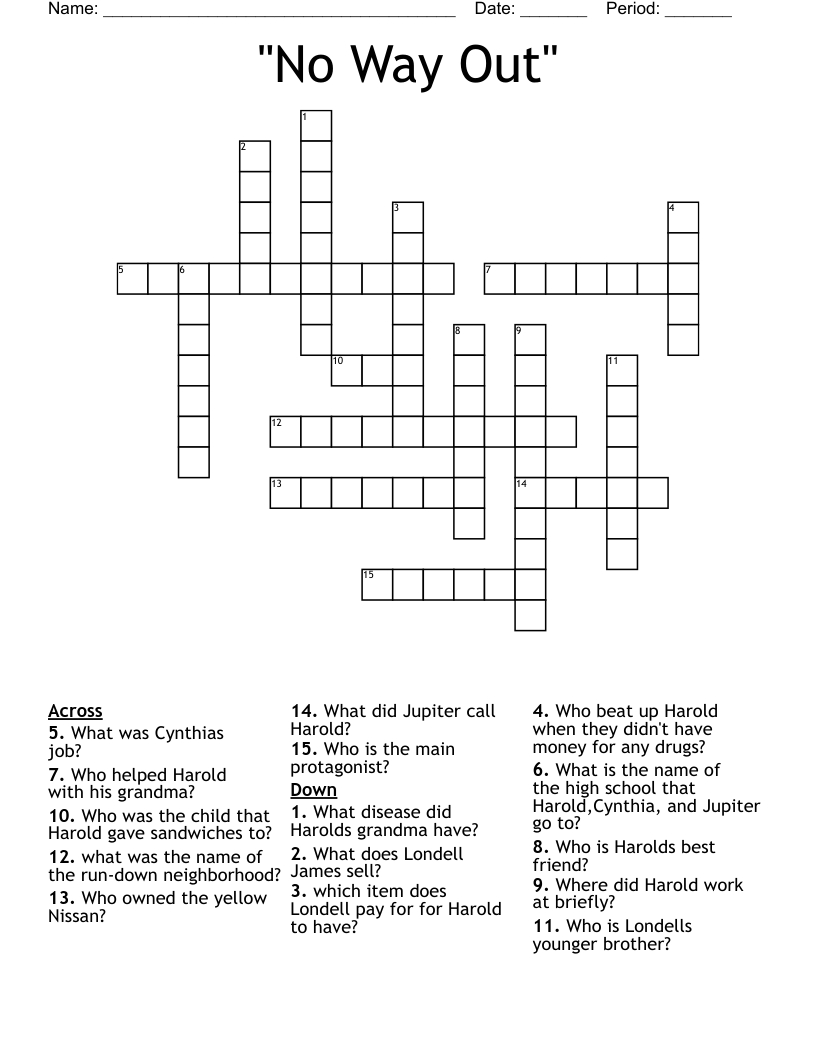 "No Way Out" Crossword