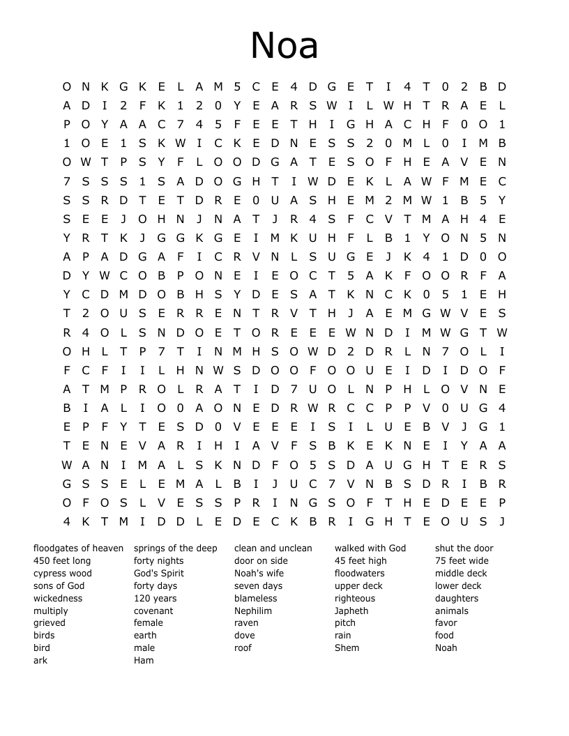 Noa Word Search