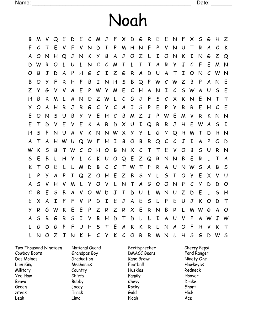 Noah Word Search