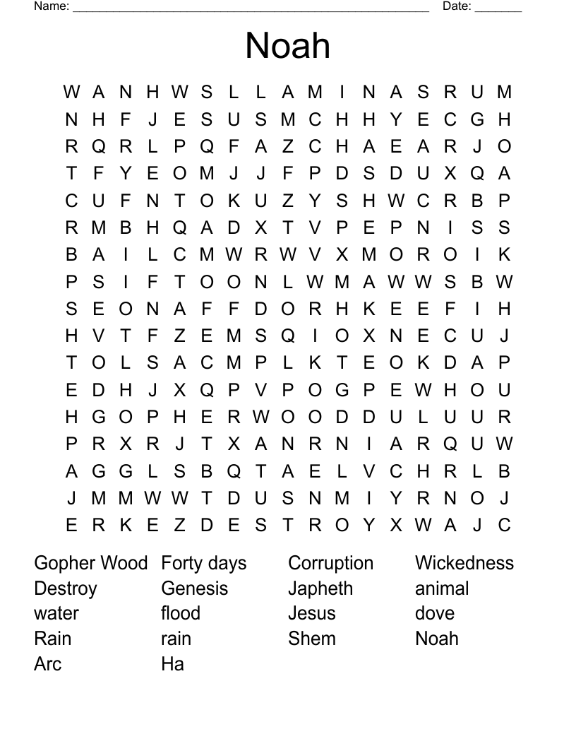 Noah Word Search