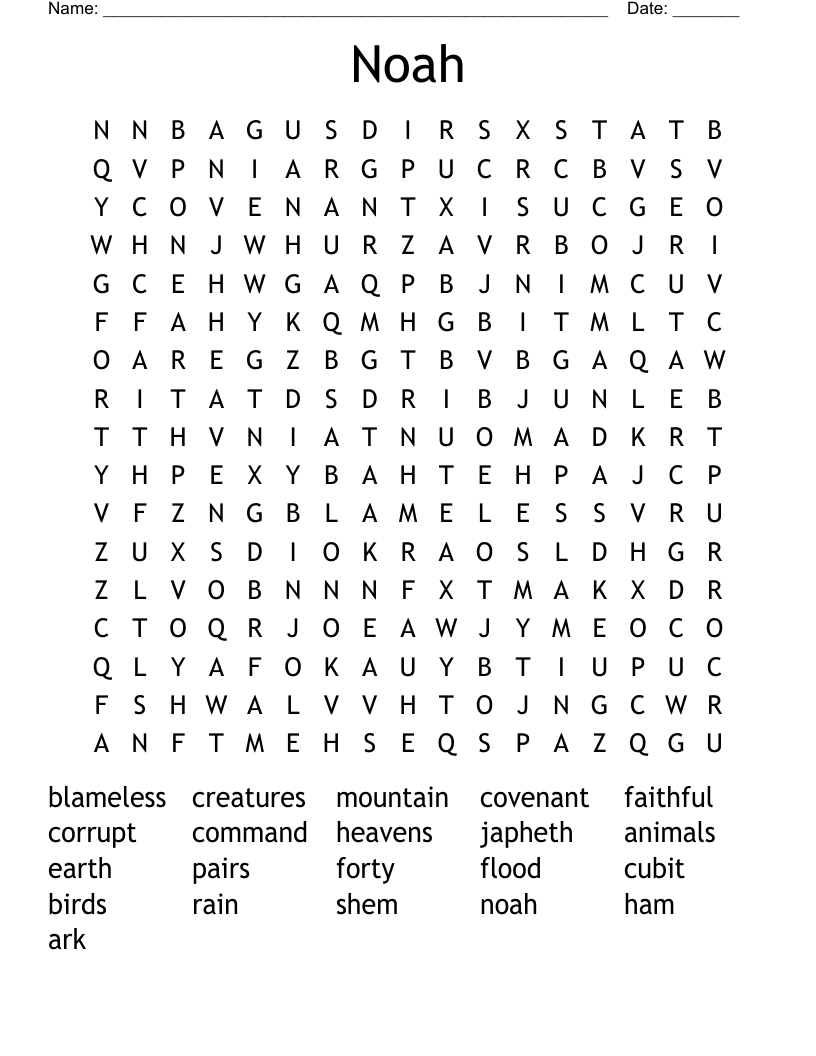Noah Word Search