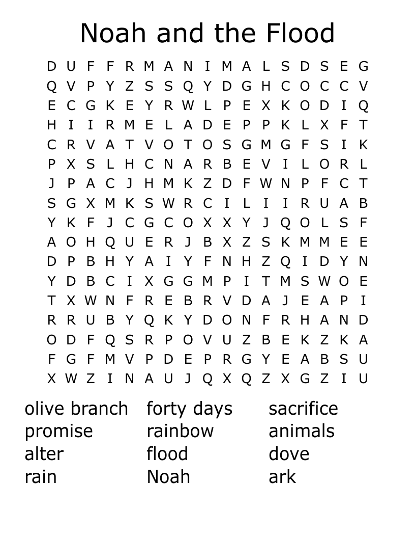 Noah and the Flood Word Search