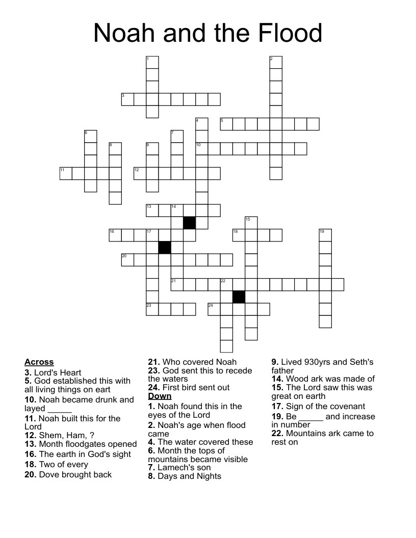 Noah and the Flood Crossword