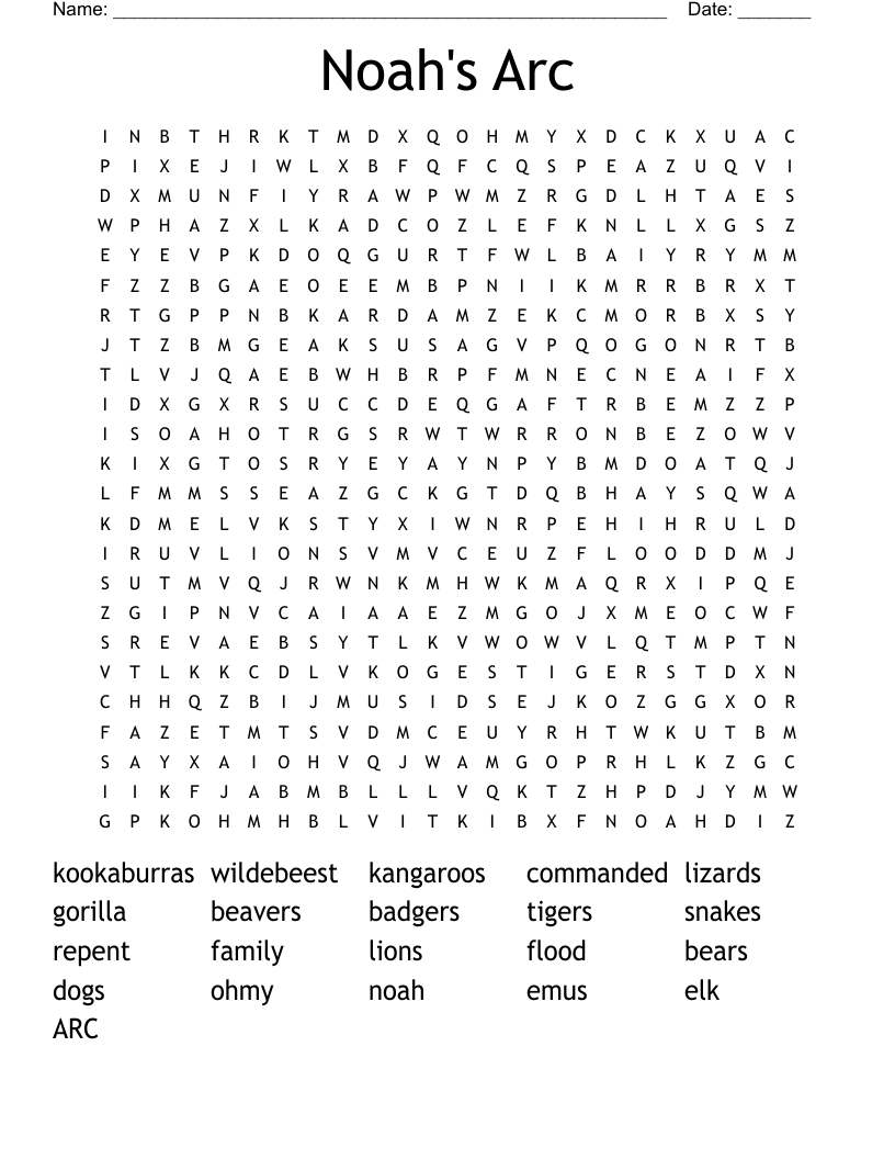 Noah's Arc Word Search