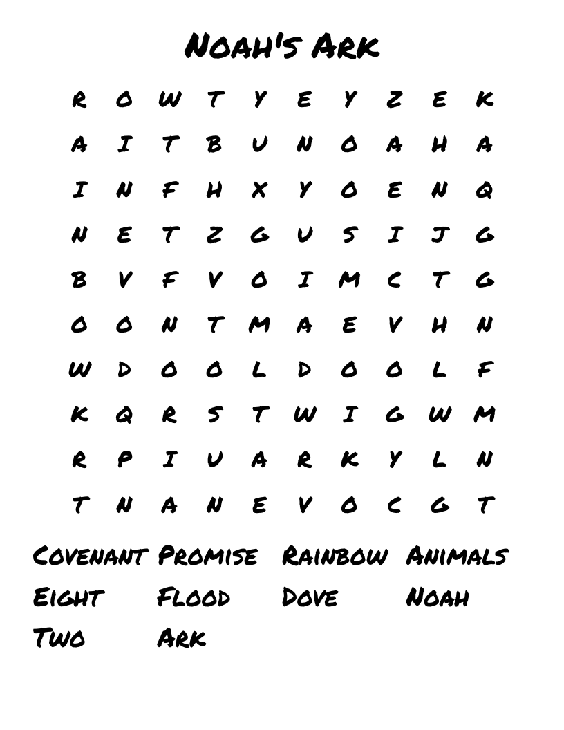 Noah's Ark Word Search