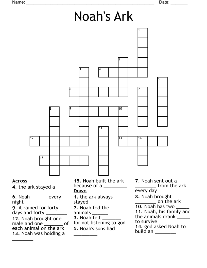 Noah's Ark Crossword
