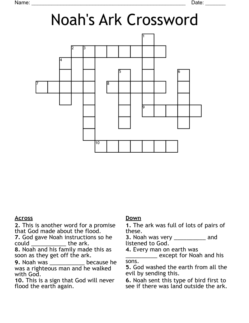 Noah's Ark Crossword