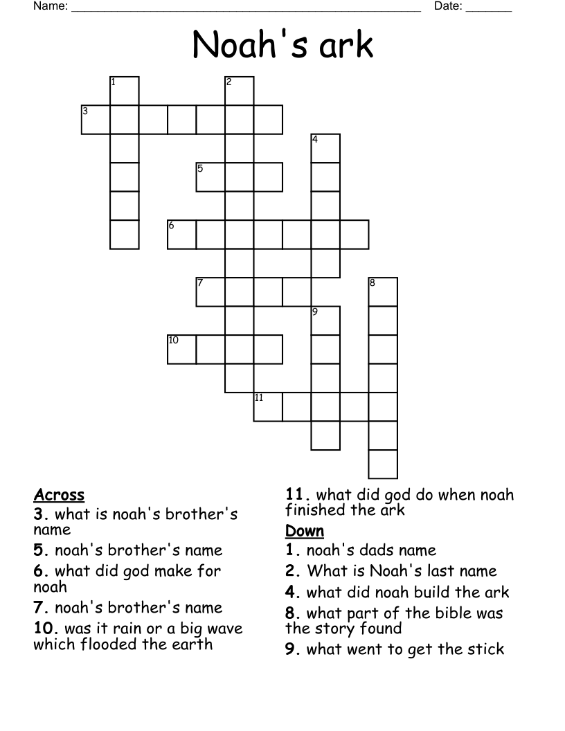 Noah's ark Crossword
