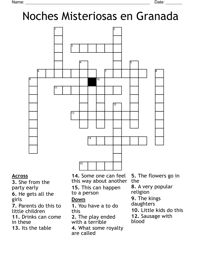 Noches Misteriosas en Granada  Crossword
