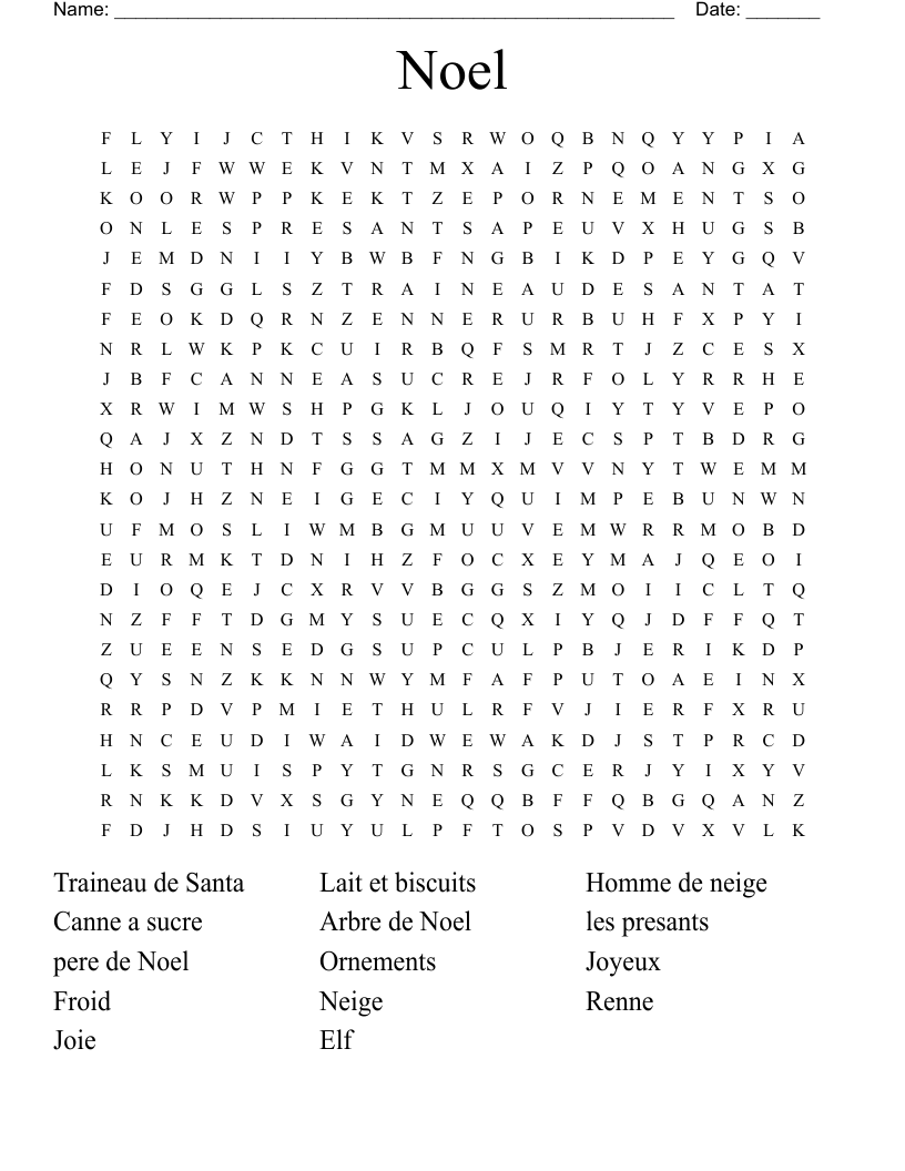 Noel Word Search