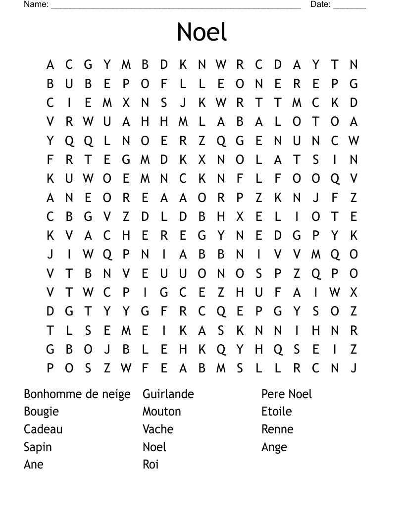 Noel Word Search