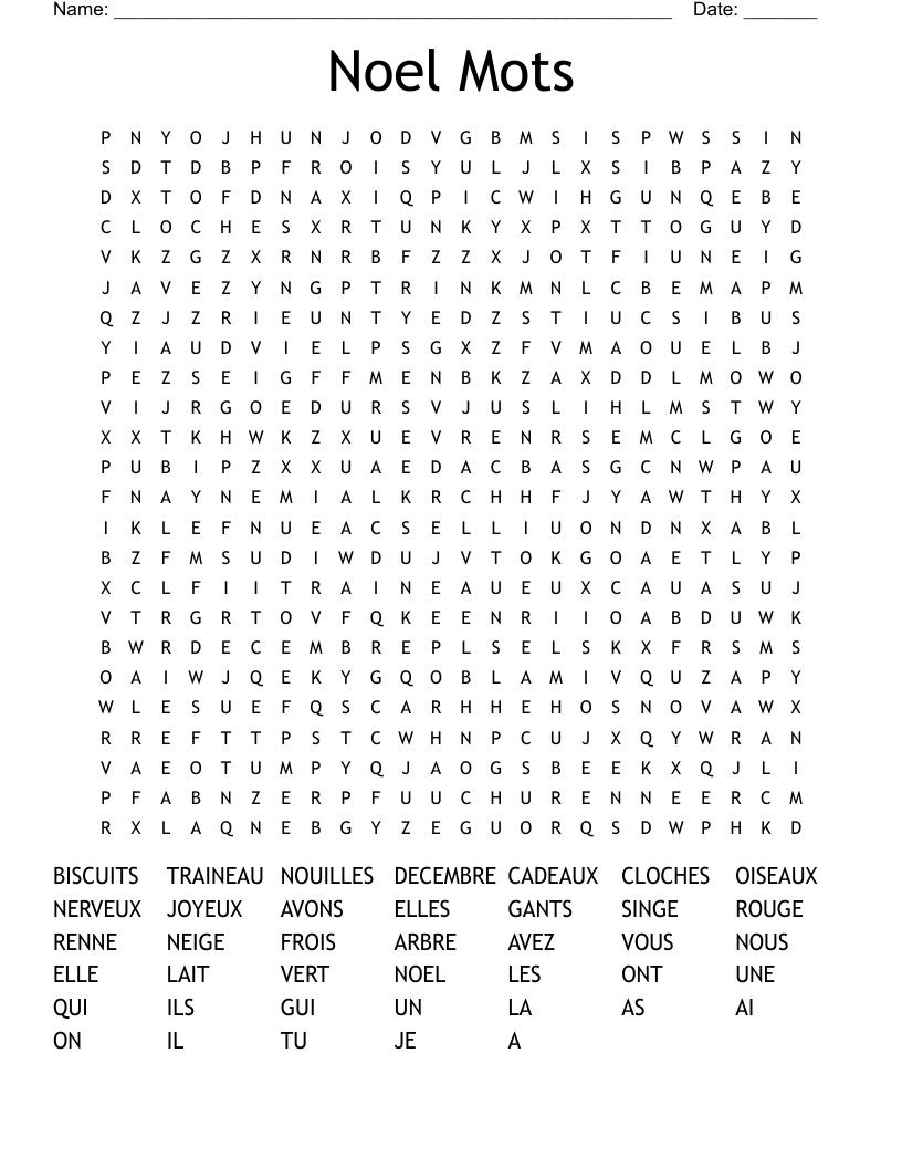 Noel Mots Word Search