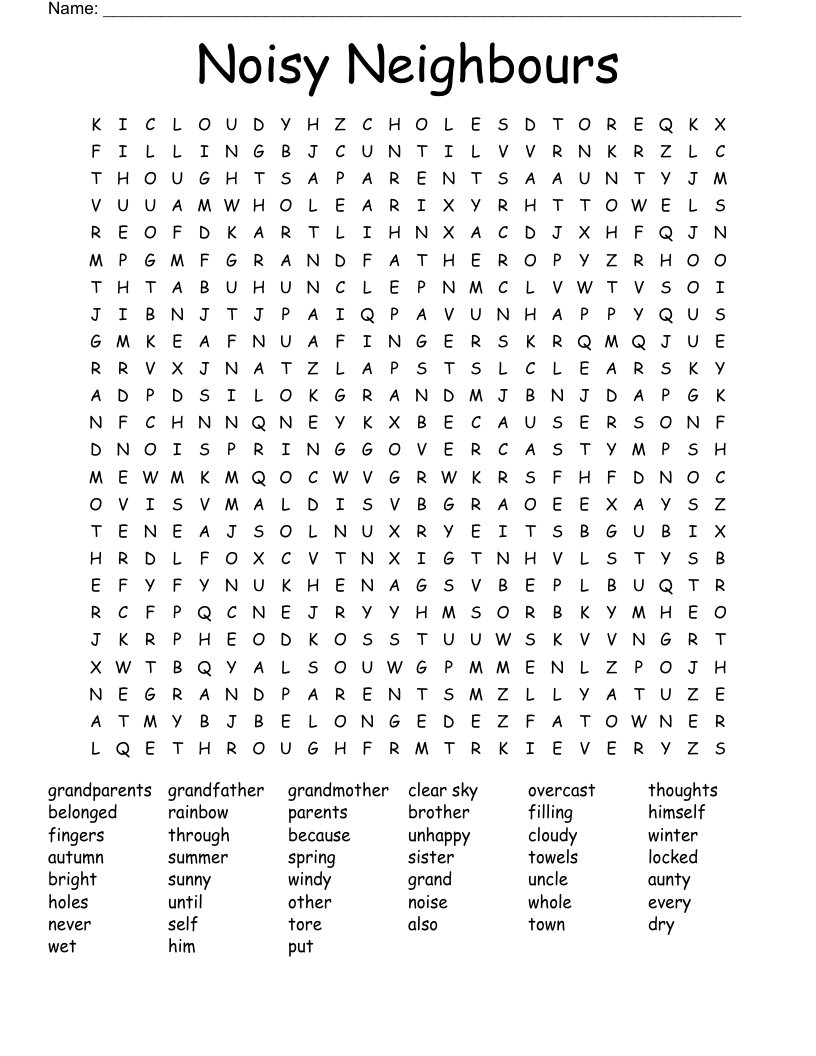 Noisy Neighbours Word Search