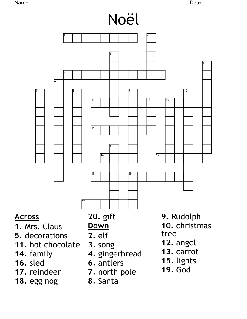Noël Crossword
