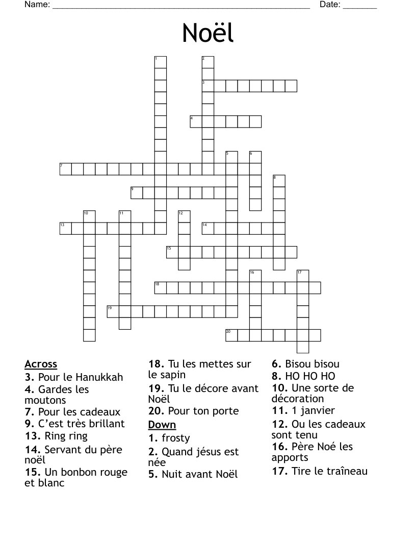 Noël Crossword