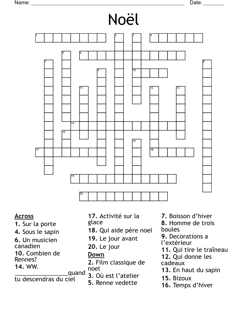 Noël Crossword