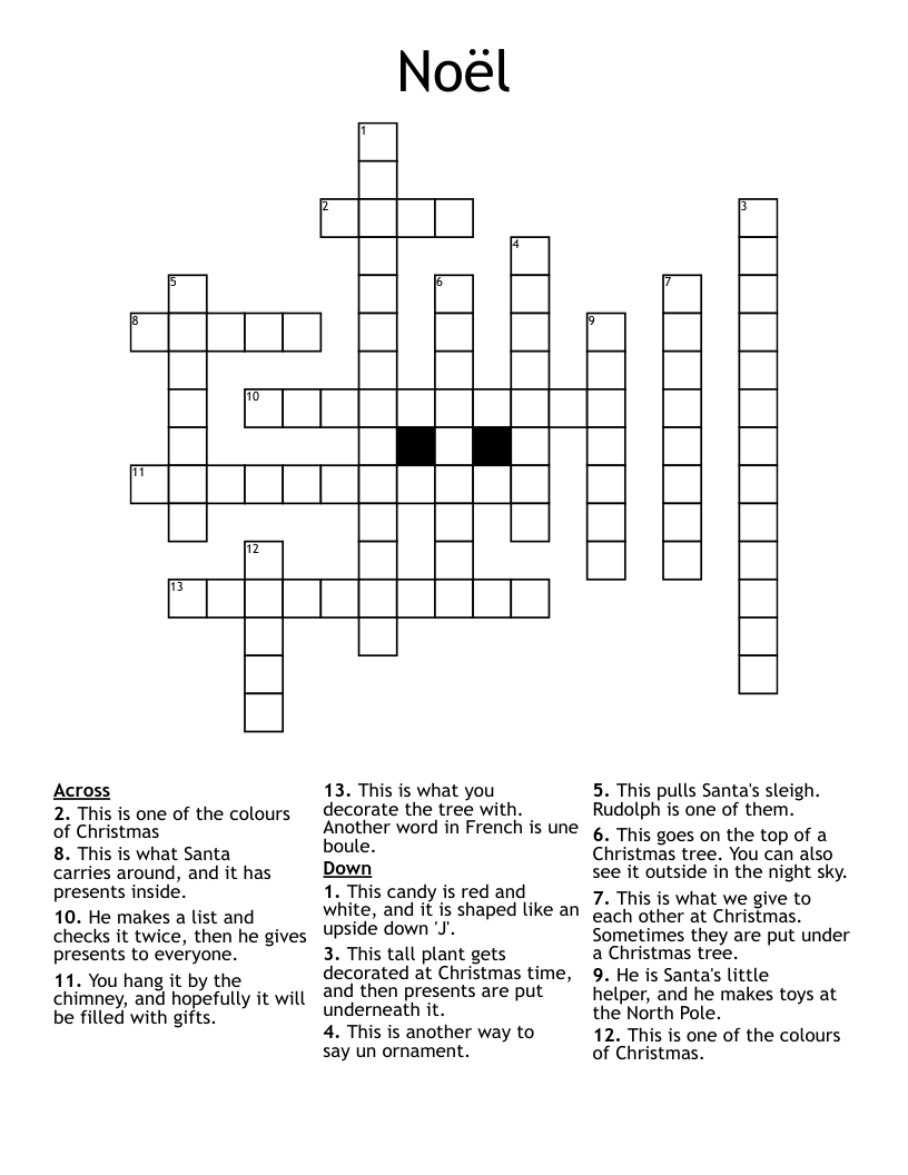 Noël Crossword