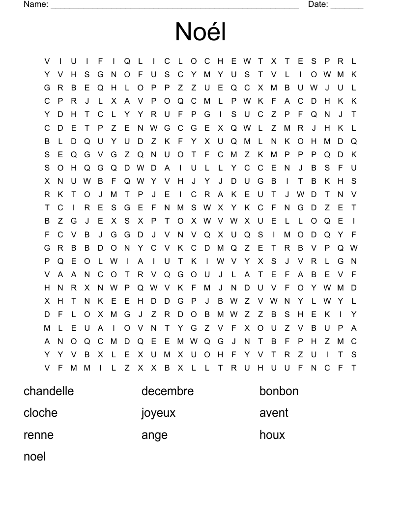 Noél Word Search