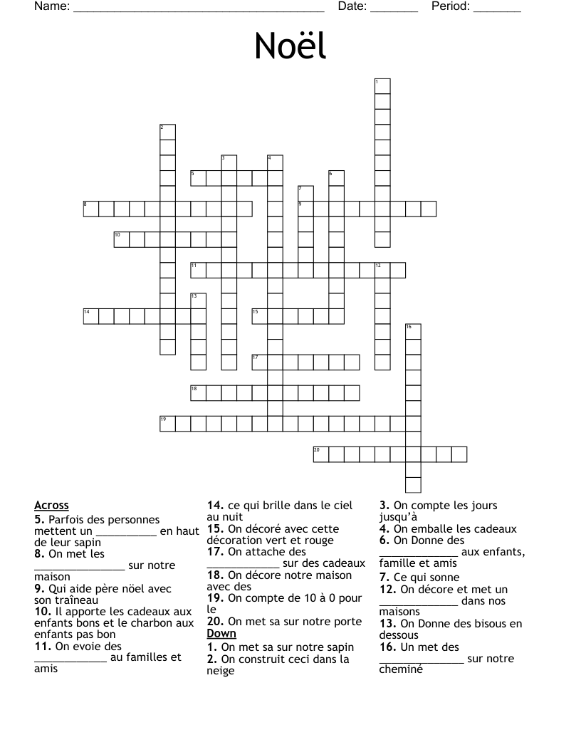 Noël  Crossword