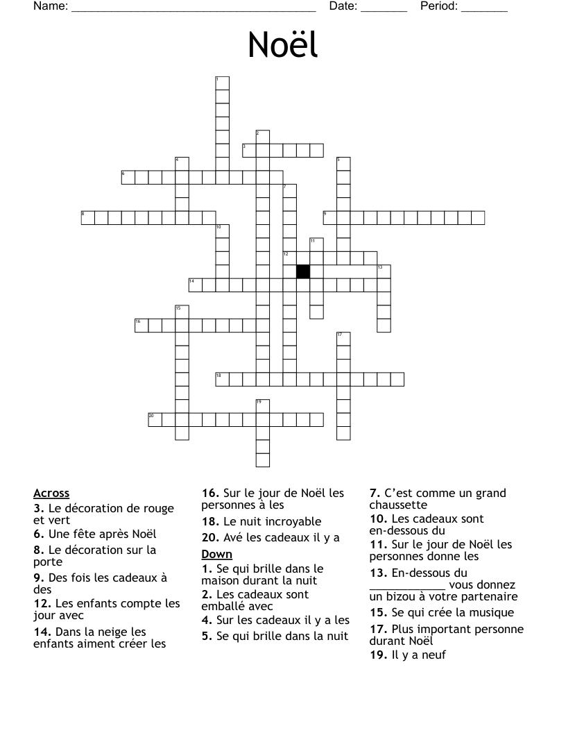 Noël  Crossword