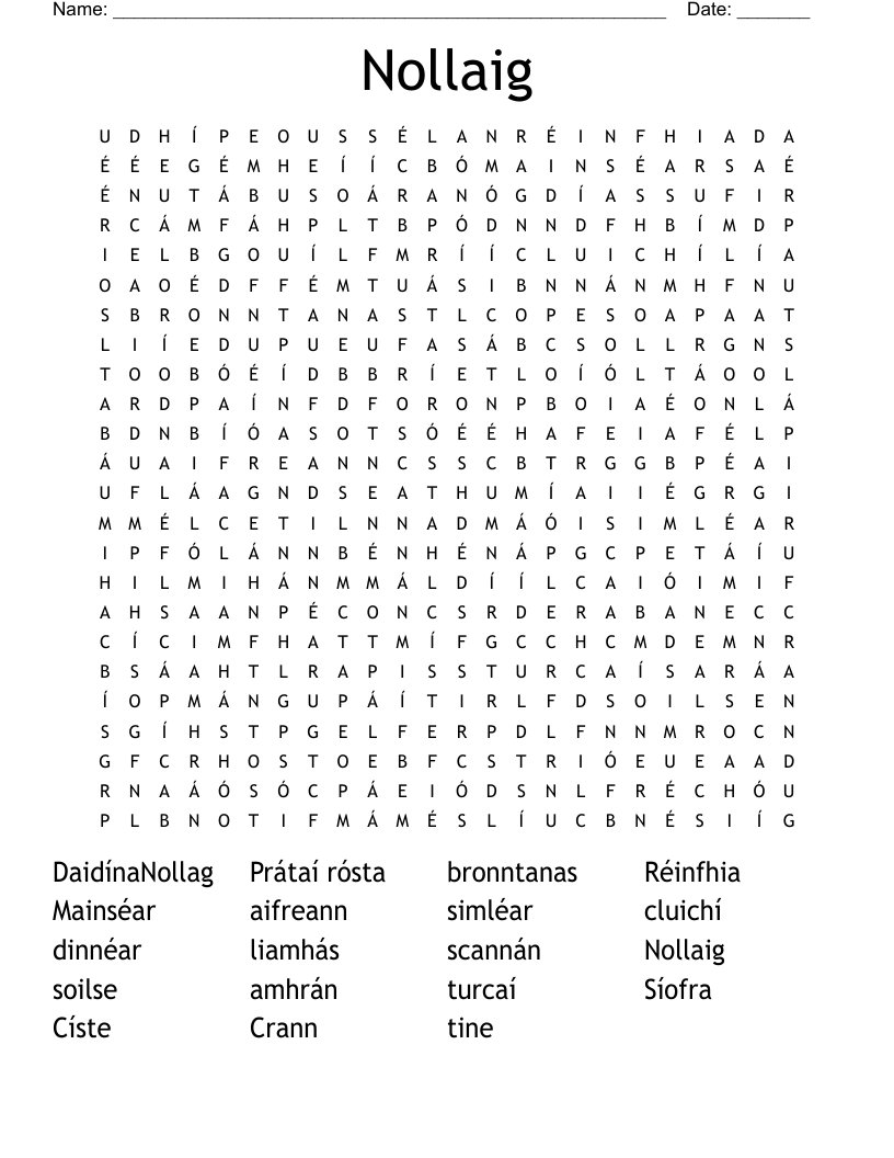 Nollaig  Word Search