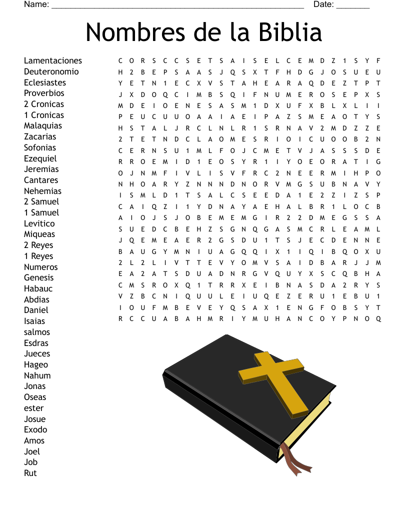 Nombres de la Biblia Word Search