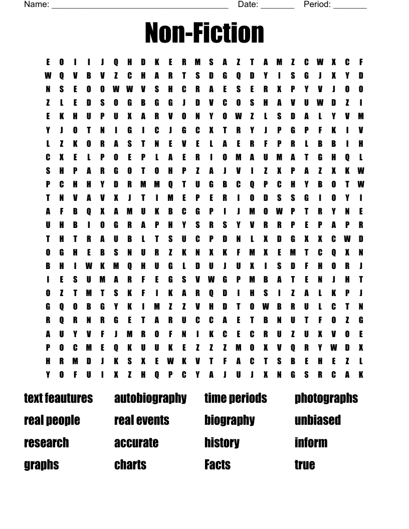 Non-Fiction Word Search