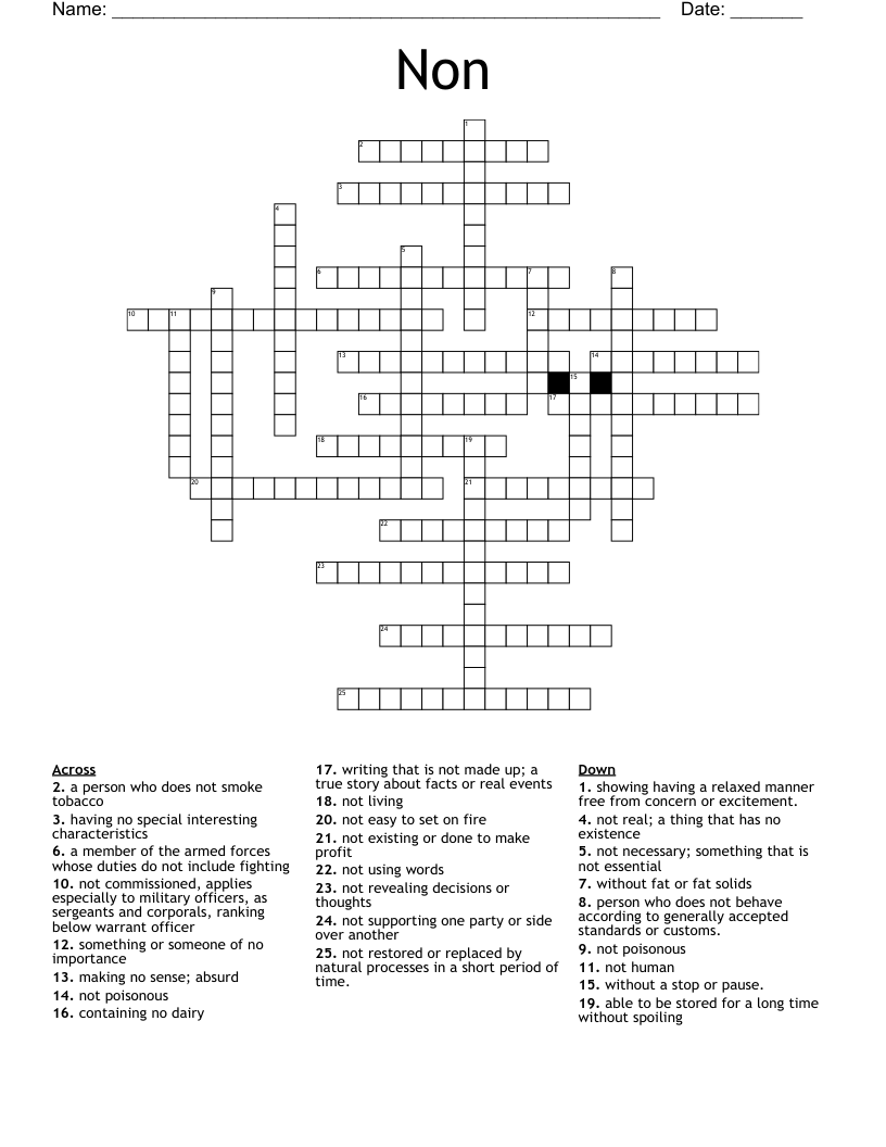 Non Crossword