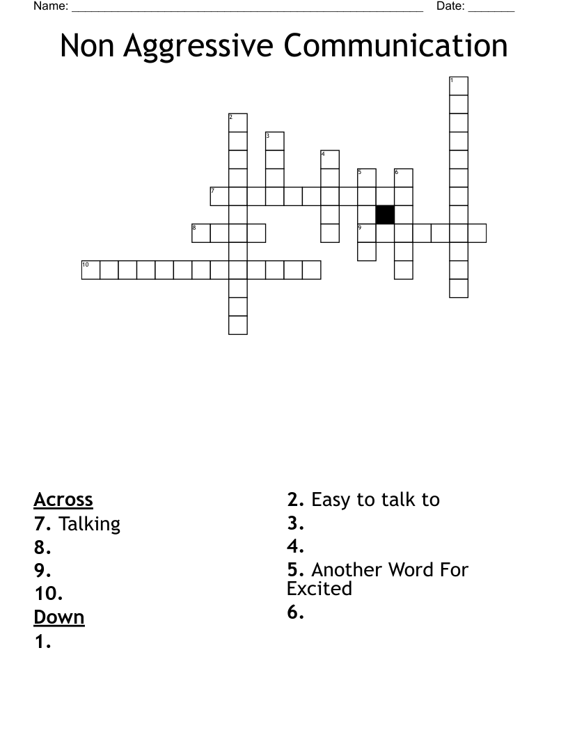 Non Aggressive Communication Crossword