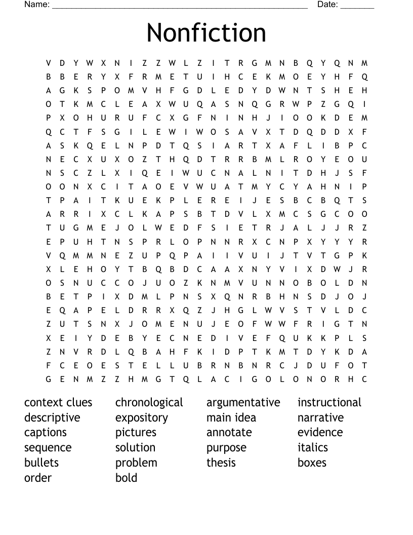 Nonfiction Word Search