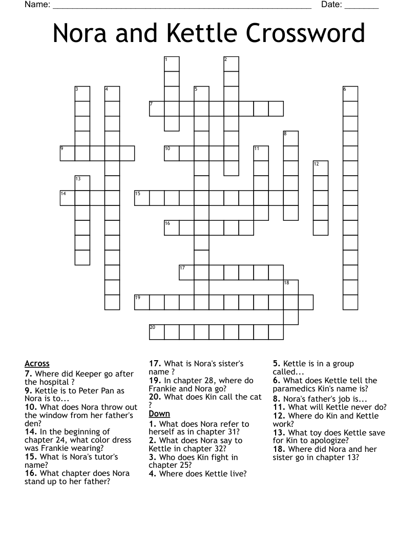 Nora and Kettle Crossword