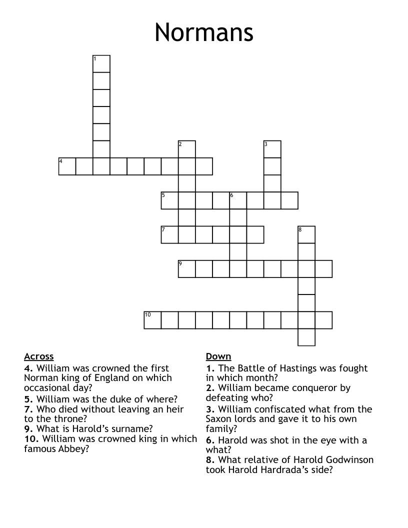 Normans Crossword