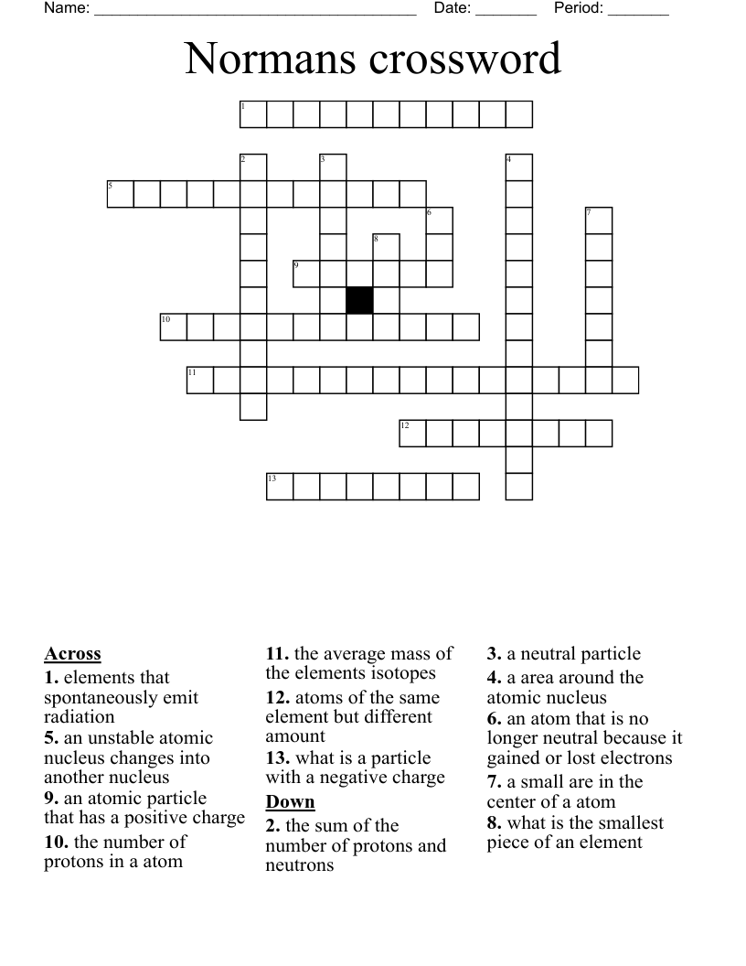 Normans crossword 