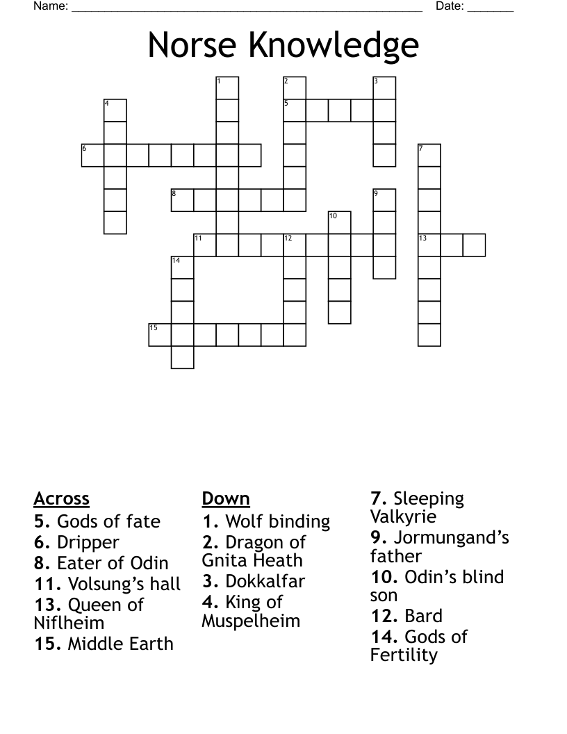 Norse Knowledge  Crossword