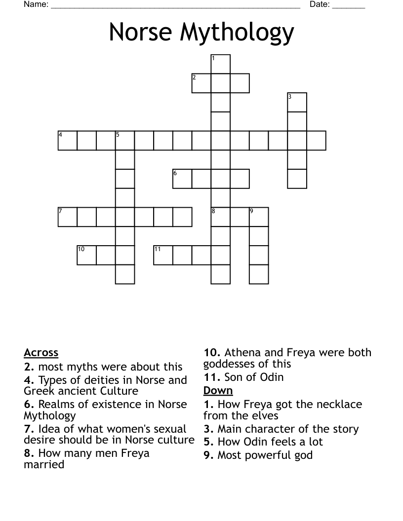 Norse Mythology Crossword