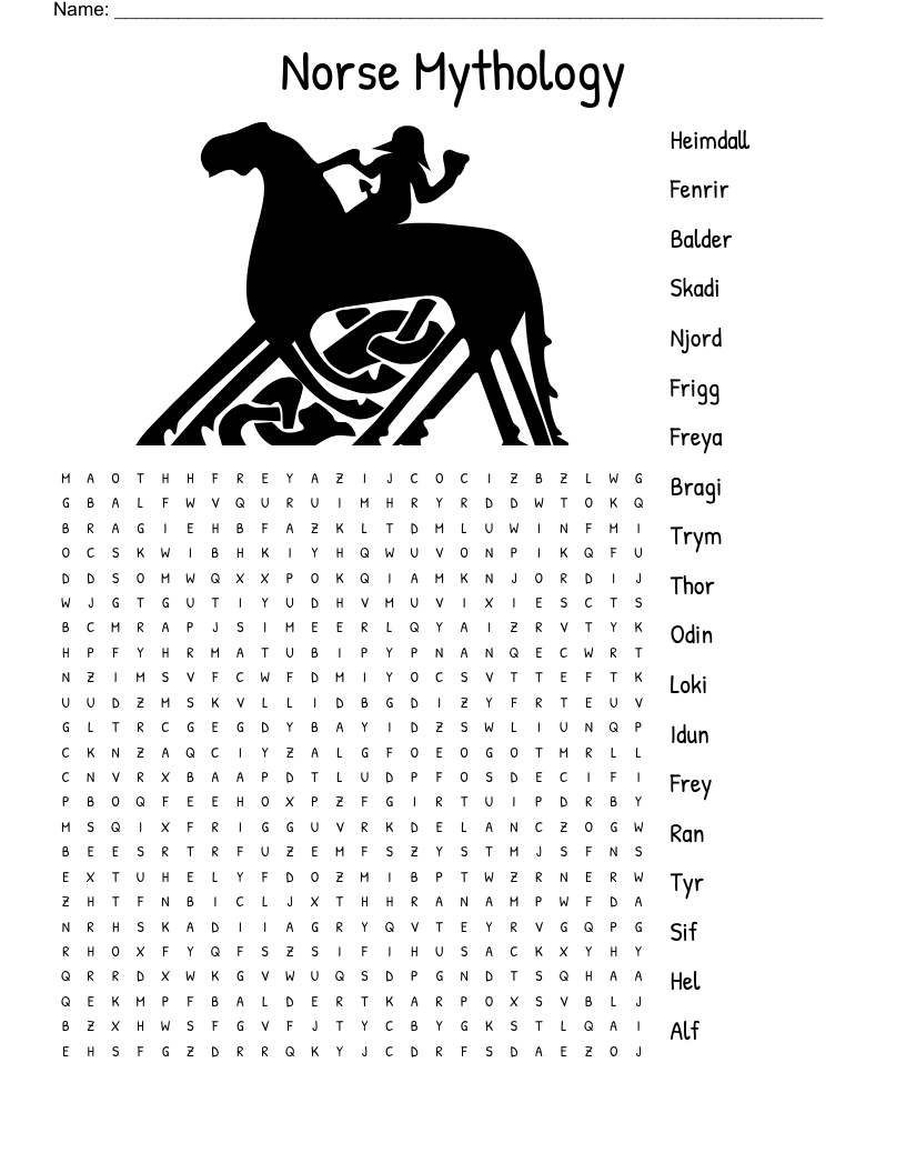 Norse Mythology Word Search